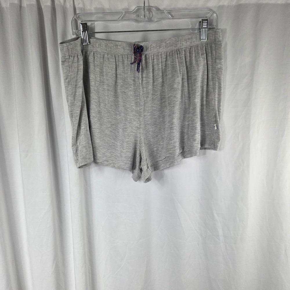 J + B Sleep Shorts Womens Large Gray Jersey Drawstring Bow Lounge Sleepwear